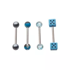 Multi-Pack Blue Dice Barbells 4 Pack - 14 Gauge at Spencer's