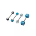 Multi-Pack Blue Dice Barbells 4 Pack - 14 Gauge at Spencer's