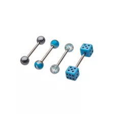 Multi-Pack Blue Dice Barbells 4 Pack - 14 Gauge at Spencer's