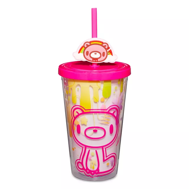 Gloomy Bear Paint Splatter Cup with Straw - 16 oz. at Spencer's