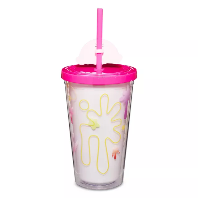Gloomy Bear Paint Splatter Cup with Straw - 16 oz. at Spencer's