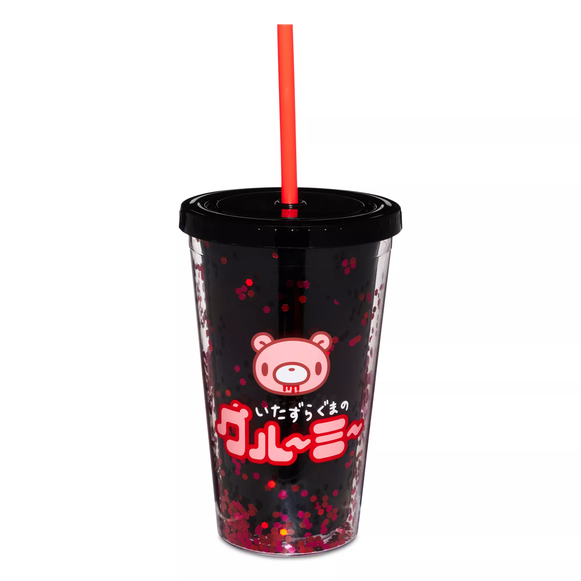 Gloomy Bear Skeleton Cup with Straw - 16 oz. at Spencer's
