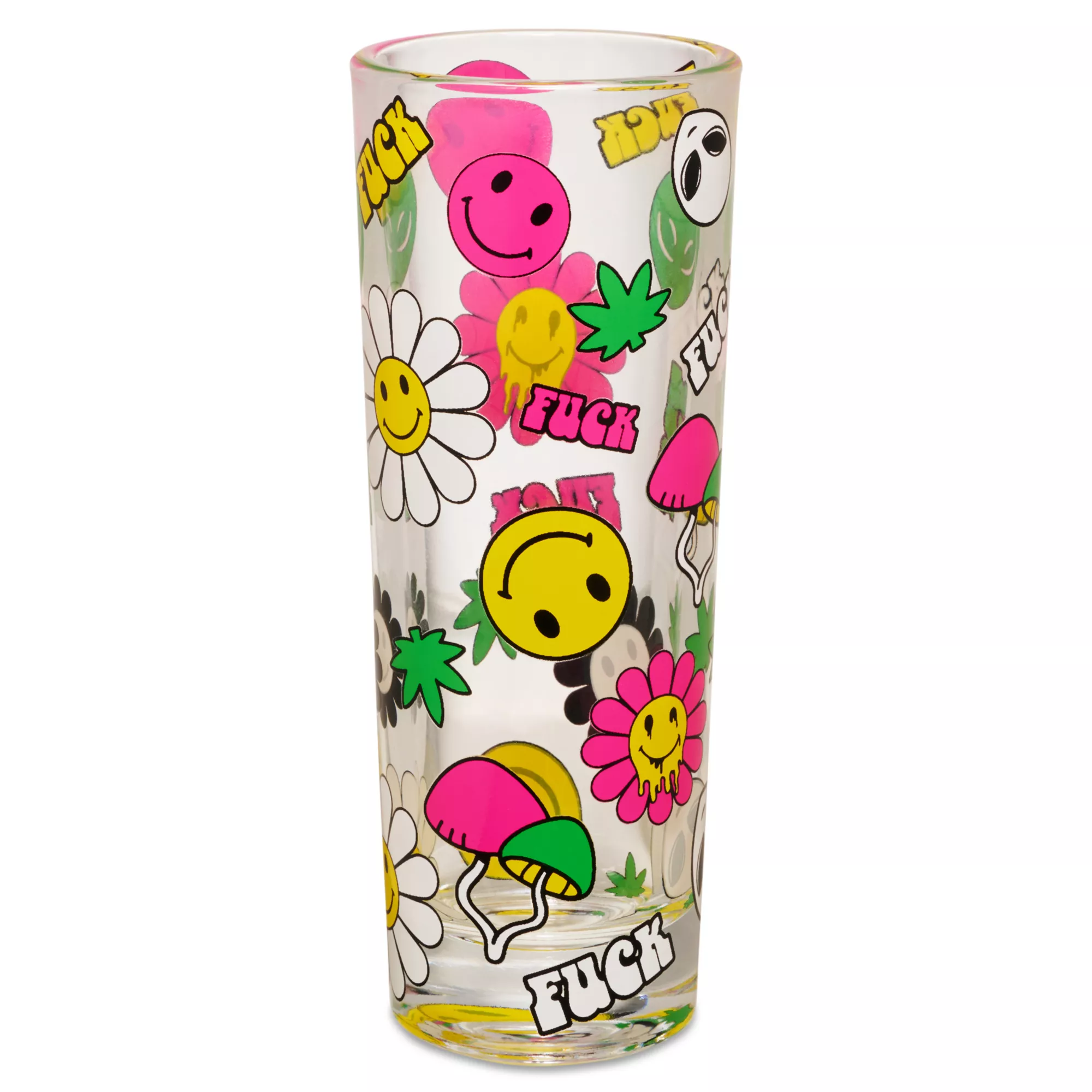 Fuck Psychedelic Smiley Shot Glass - 2 oz. at Spencer's