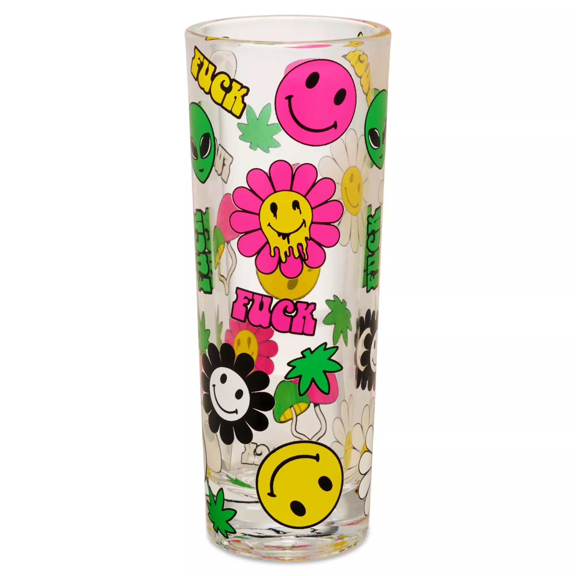 Fuck Psychedelic Smiley Shot Glass - 2 oz. at Spencer's