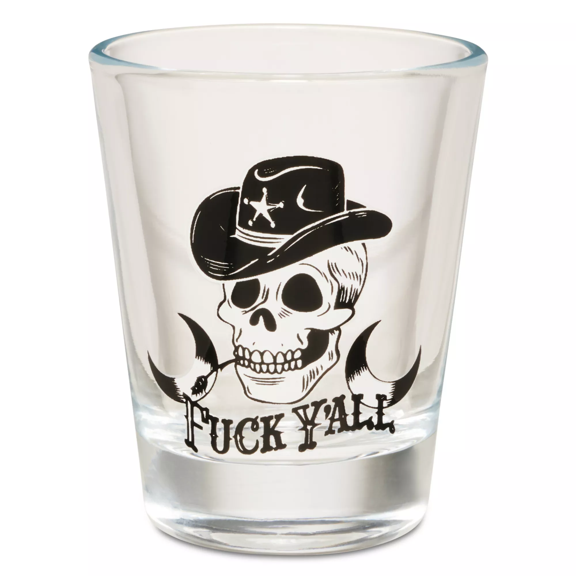 Skeleton Cowboy Fuck Y'all Shot Glass - 2 oz. at Spencer's