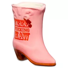 Yee Fucking Haw Molded Cowgirl Boot Shot Glass - 20 oz. at Spencer's