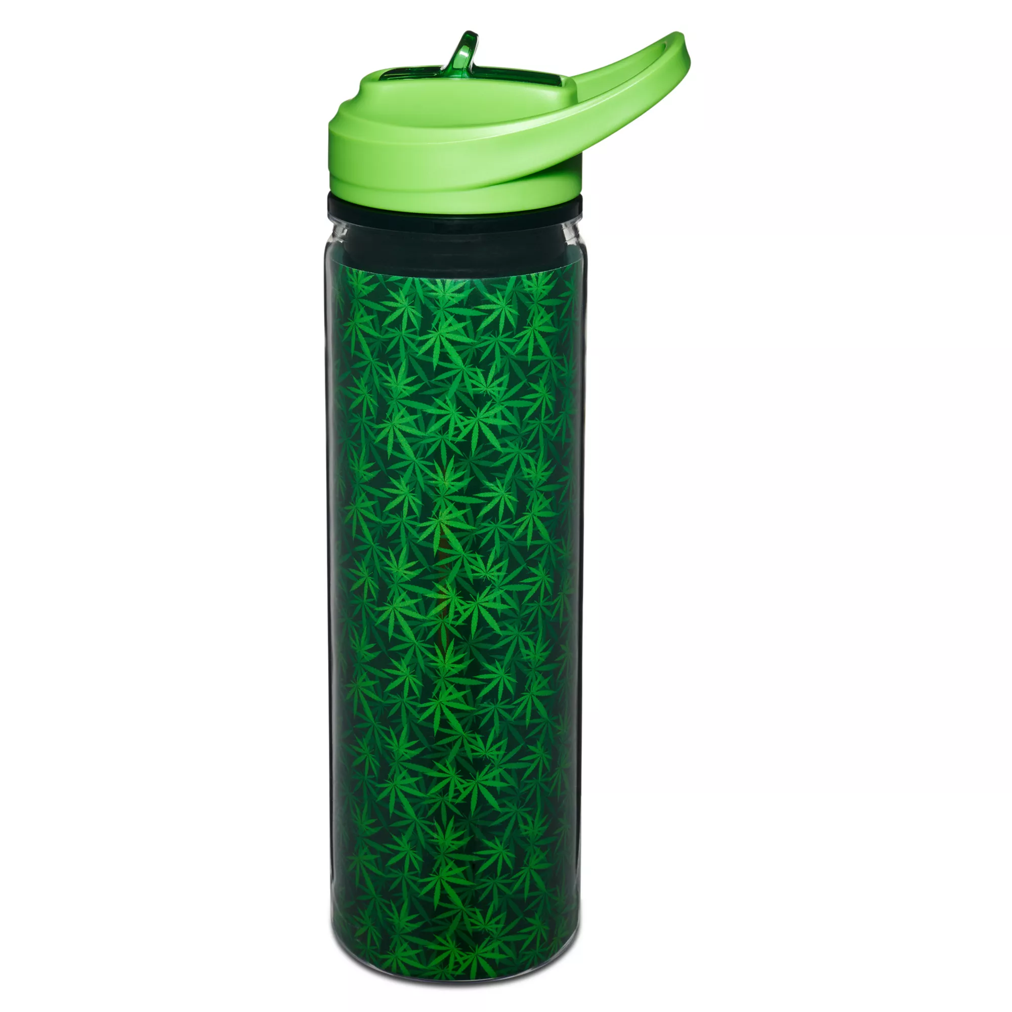Weed Leaf Pattern Water Bottle - 18 oz. at Spencer's