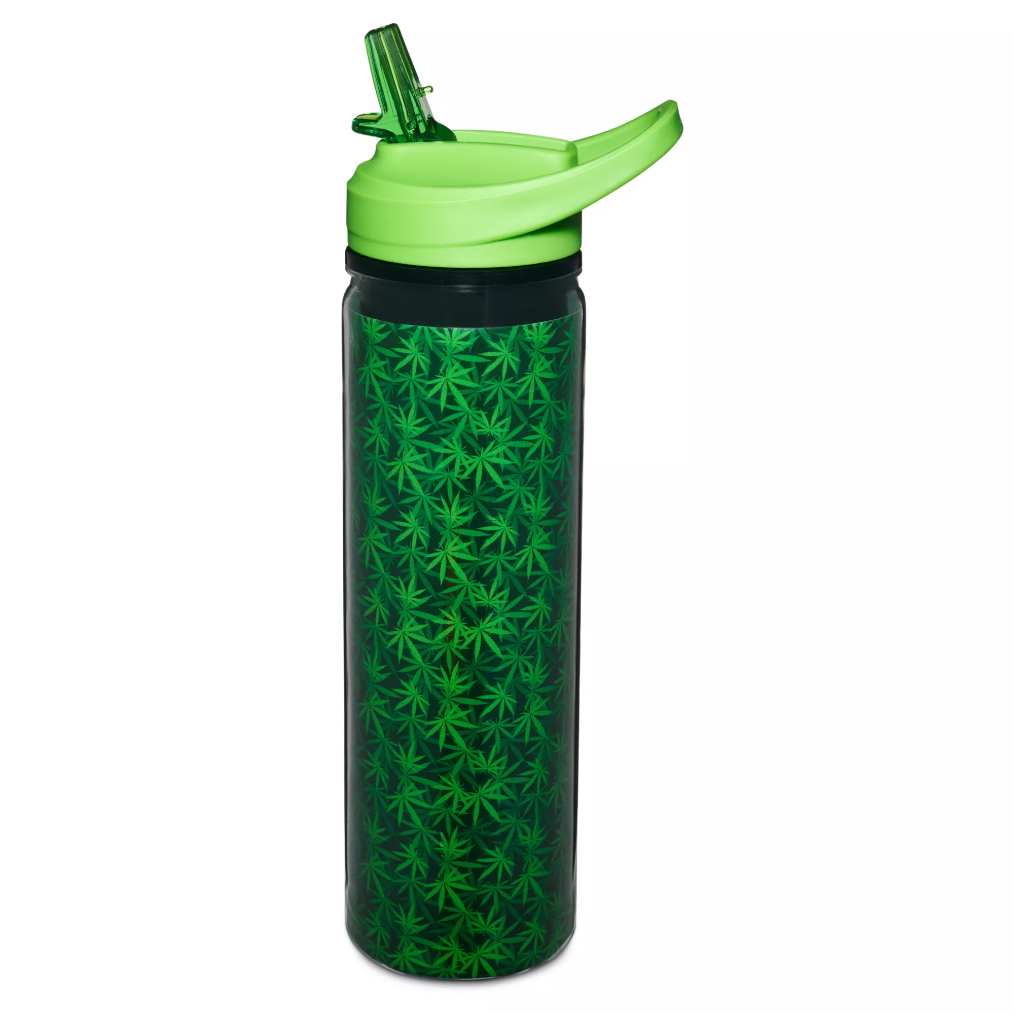 Weed Leaf Pattern Water Bottle - 18 oz. at Spencer's
