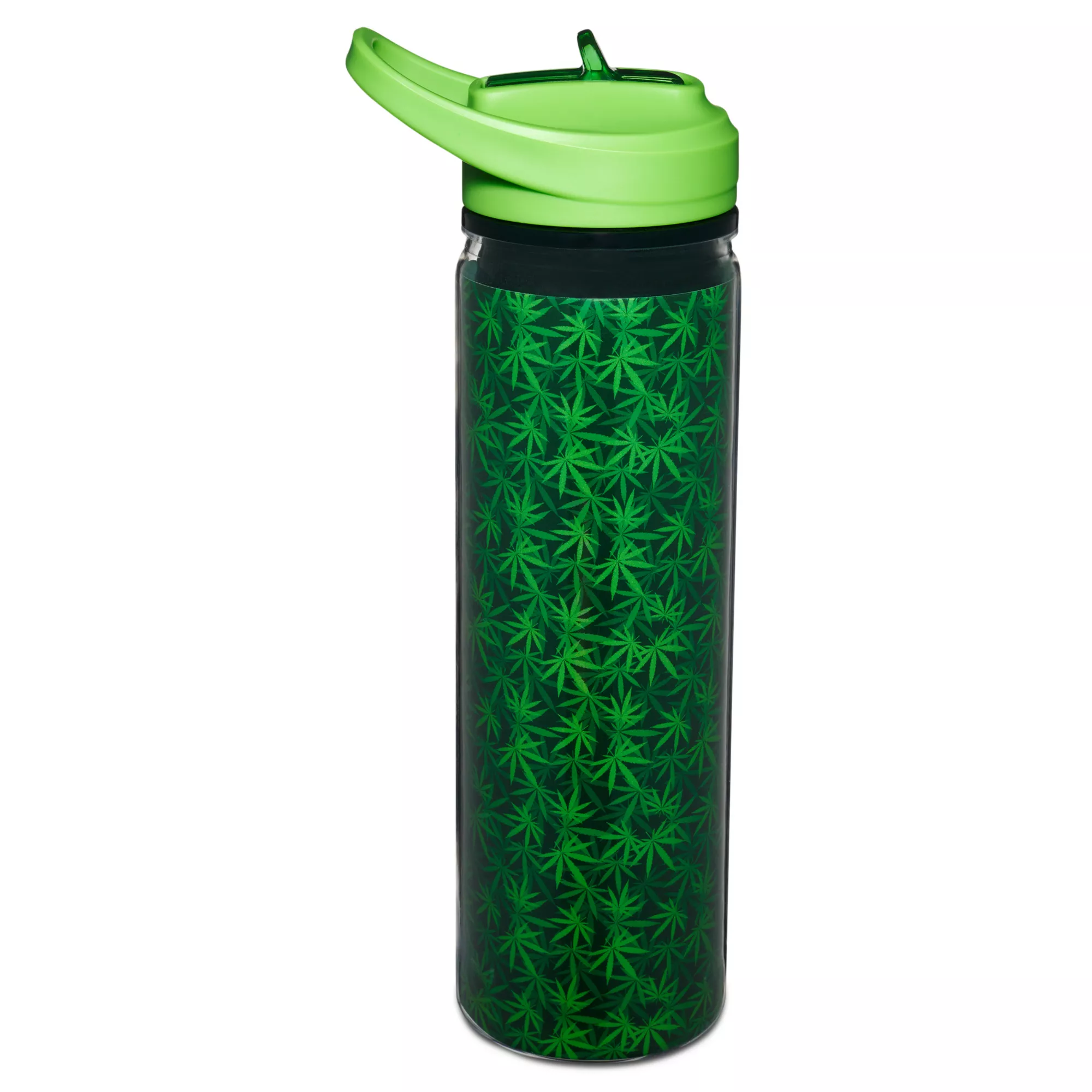 Weed Leaf Pattern Water Bottle - 18 oz. at Spencer's
