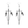 Dagger Rose Chain Dangle Earrings at Spencer's