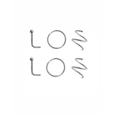 Multi-Pack Silvertone L-Bend and Hoop Nose Rings 6 Pack - 20 Gauge at Spencer's
