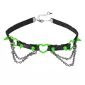 Neon Green Heart Spike Choker Necklace at Spencer's