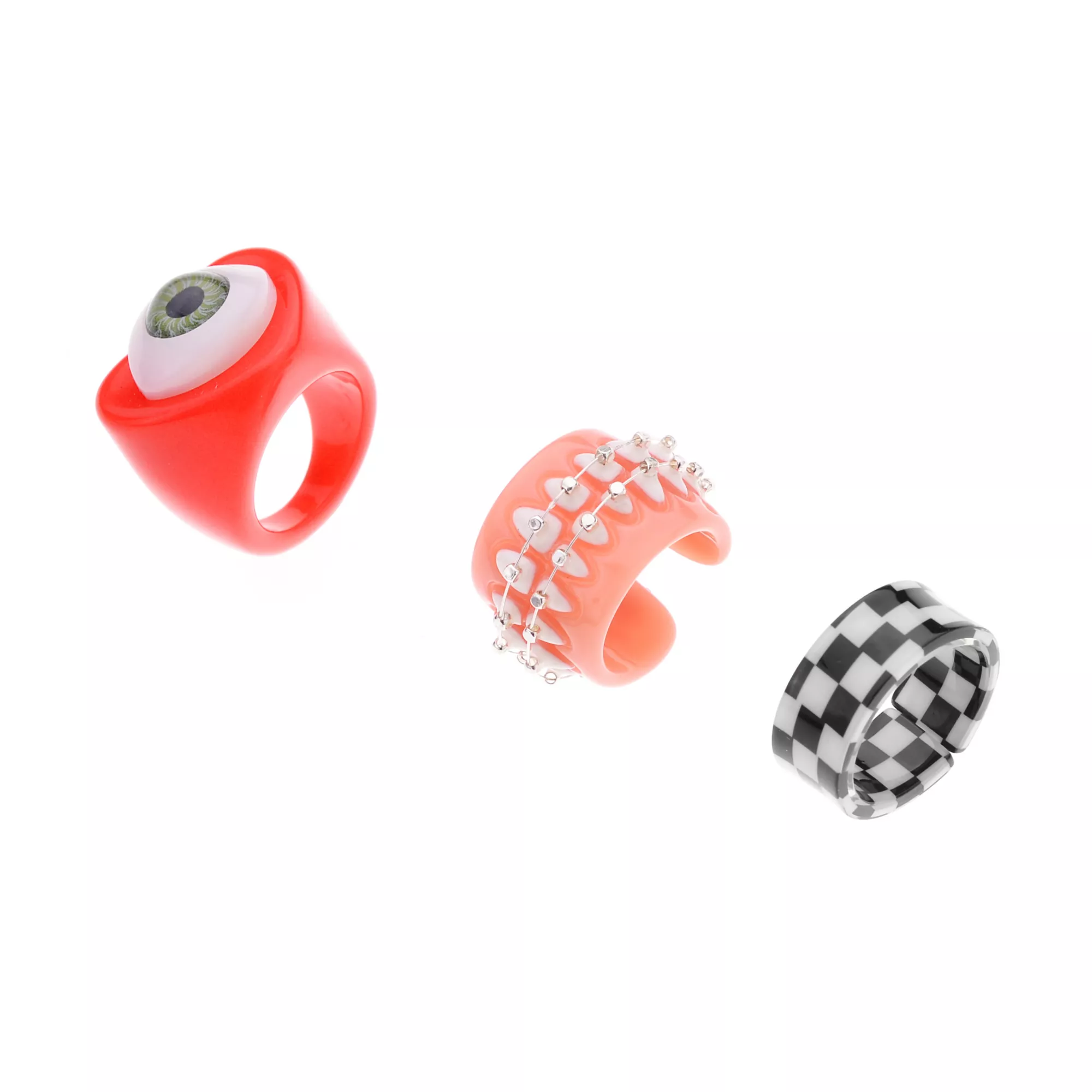 Multi-Pack Eyeball and Teeth Rings 3 Pack at Spencer's