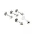 Multi-Pack CZ Threadless Labret Lip Rings 5 Pack - 16 Gauge at Spencer's