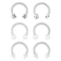 Multi-Pack Dice Horseshoe Rings 3 Pair - 14 Gauge at Spencer's