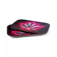Neon Pink Weed Leaf Tray with Lid at Spencer's