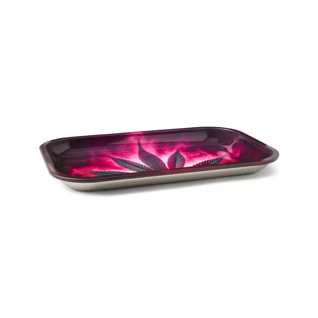 Neon Pink Weed Leaf Tray with Lid at Spencer's