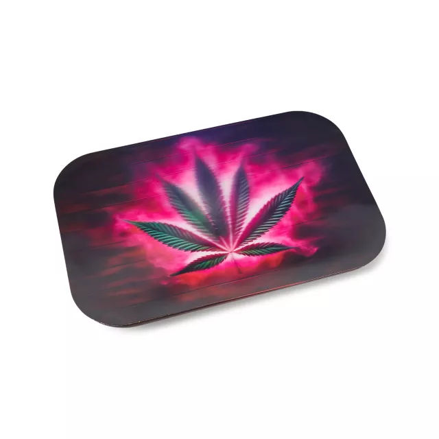 Neon Pink Weed Leaf Tray with Lid at Spencer's