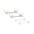 Multi-Pack CZ G23 Titanium Butterfly Nipple Barbells 2 Pair - 14 Gauge at Spencer's