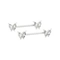 CZ Butterfly Nipple Barbells - 14 Gauge at Spencer's