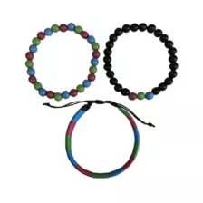 Multi-Pack Polysexual Pride Bracelets - 3 Pack at Spencer's