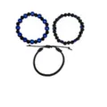 Multi-Pack Black and Blue Beaded Bracelets - 3 Pack at Spencer's