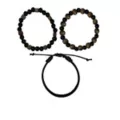Black and Brown Beaded and Cord Bracelets - 3 Pack at Spencer's