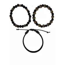 Black and Brown Beaded and Cord Bracelets - 3 Pack at Spencer's