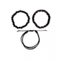 Multi-Pack Black and Brown Beaded Braid Bracelets - 3 Pack at Spencer's