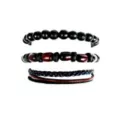 Multi-Pack Black and Brown Beaded Braid Bracelets - 3 Pack at Spencer's