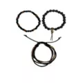Multi-Pack Black and Brown Cord and Beaded Bracelets - 3 Pack at Spencer's