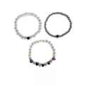 Multi-Pack White and Purple Beaded Evil Eye Bracelets - 3 Pack at Spencer's