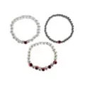 Multi-Pack White Beaded Evil Eye Bracelets - 3 Pack at Spencer's