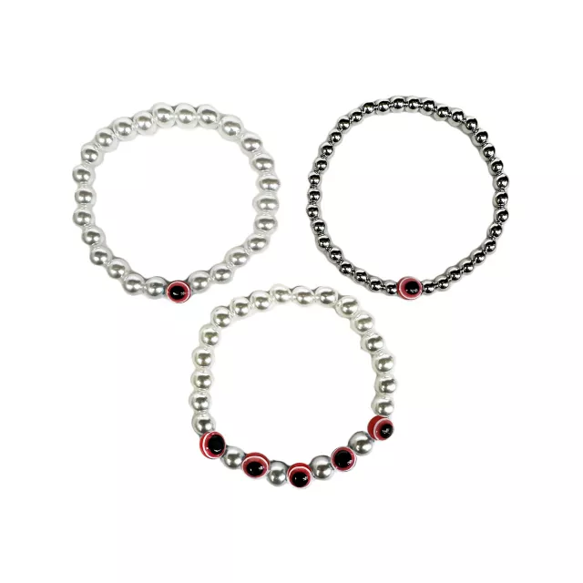 Multi-Pack White Beaded Evil Eye Bracelets - 3 Pack at Spencer's