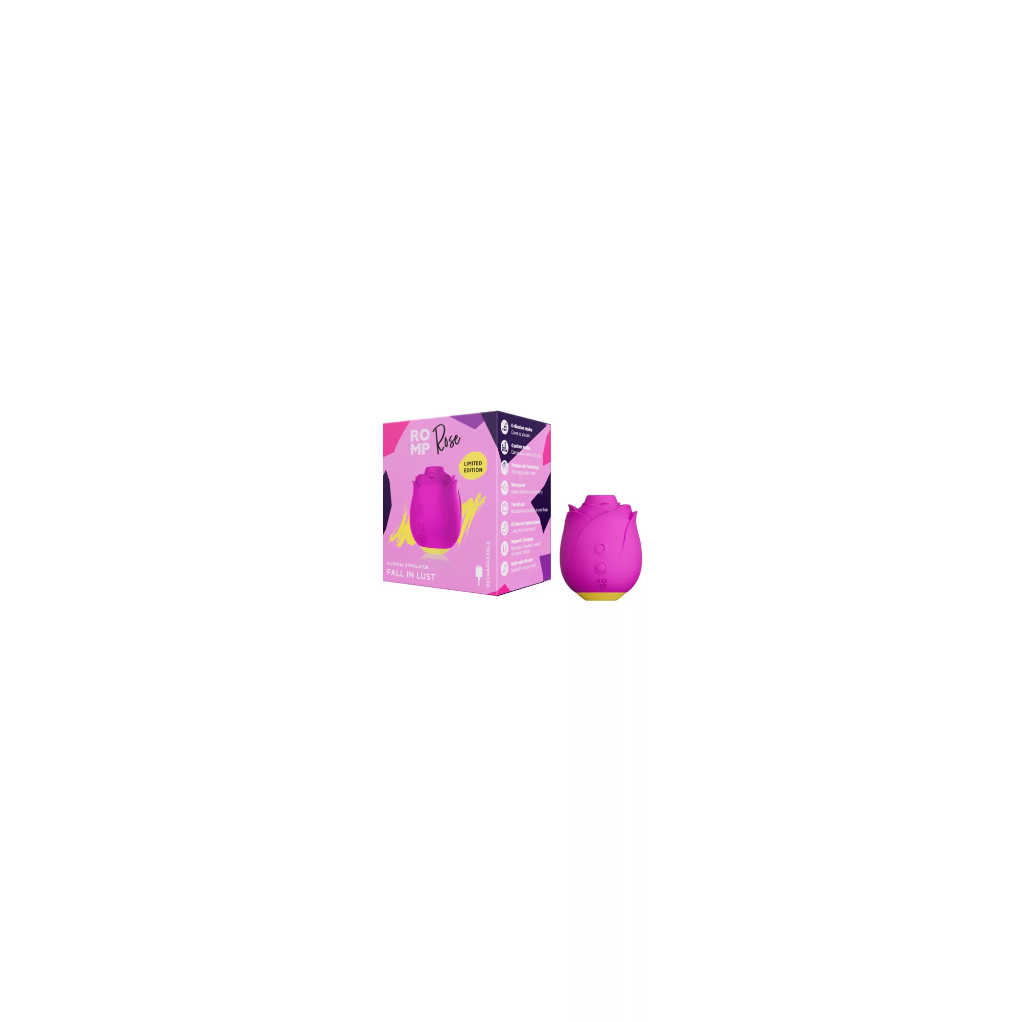 Pink Rose Clitoral Vibrator 3 Inch - ROMP