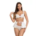 3 Piece White Sequin Lingerie Set at Spencer's