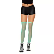 Green Fishnet Thigh High Stockings at Spencer's