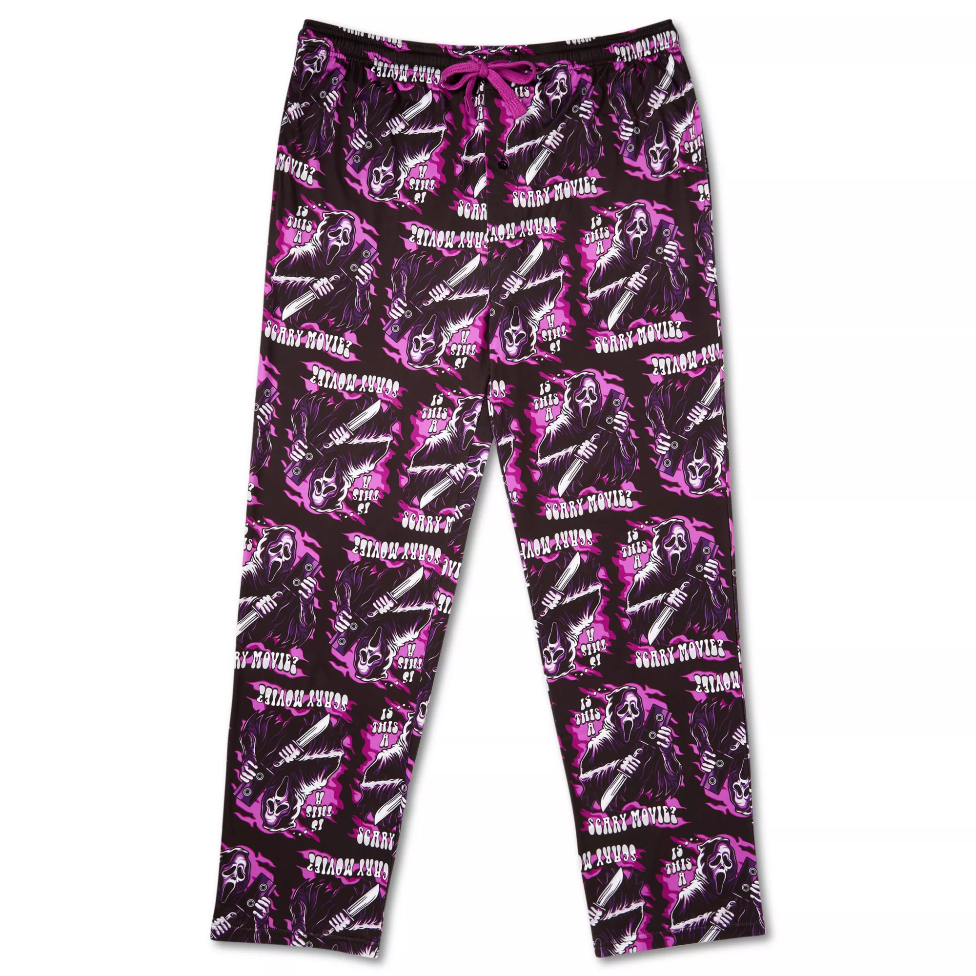 Pink Flaming Ghost Face Lounge Pants