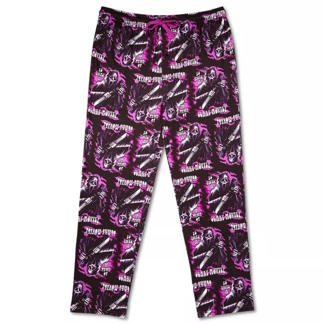 Pink Ghost Face Flaming Lounge Pants at Spencer's