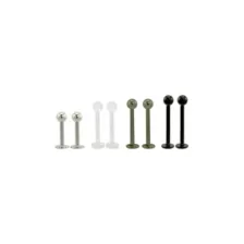 Multi-Pack G23 Titanium Silvertone and Black Labrets 8 Pack - 16 Gauge at Spencer's