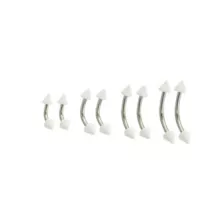 Multi-Pack Acrylic White and Silver Curved Barbells 8 Pack - 16 Gauge at Spencer's