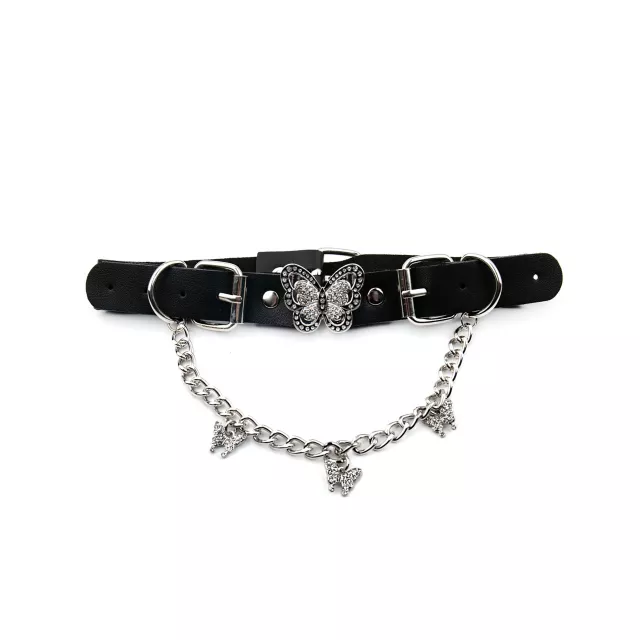 CZ Butterfly Chain Dangle Choker Necklace at Spencer's