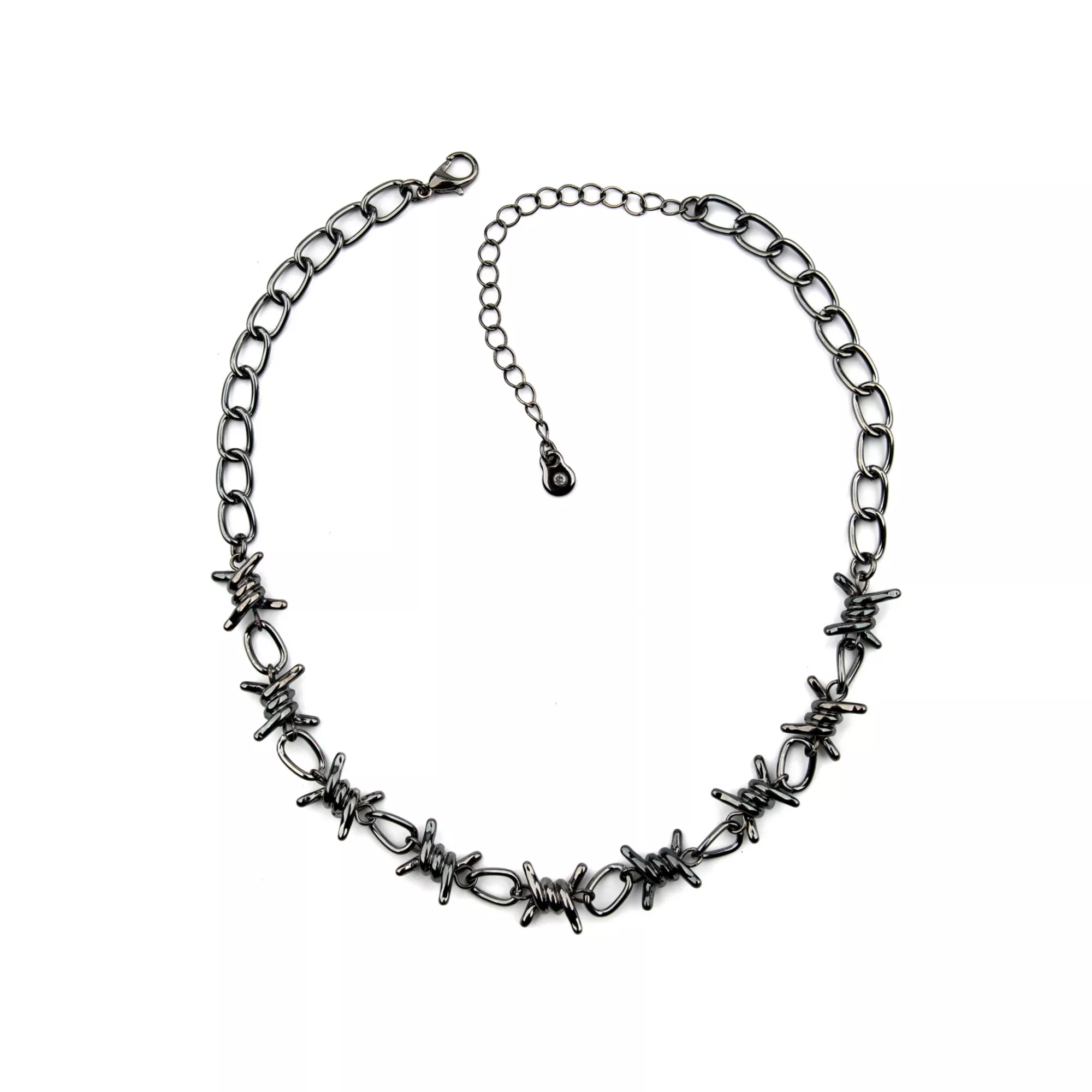 Silvertone Barbed Wire Choker Necklace at Spencer's