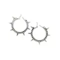 Silvertone Multiple Spike Hoop Earrings at Spencer's