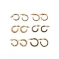Goldtone Textured Hoop Earrings - 6 Pair at Spencer's