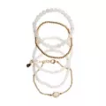 Multi-Pack Clear Quartz Beaded Bracelets - 5 Pack at Spencer's