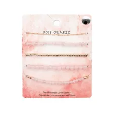 Multi-Pack Rose Quartz Beaded Bracelets - 5 Pack at Spencer's