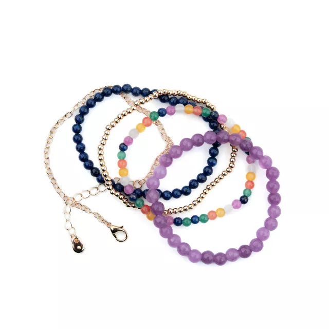 Multi-Pack Multicolor Beaded Bracelets - 5 Pack at Spencer's