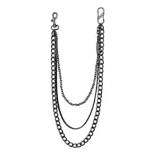 Black 3 Chain Layered Wallet Chain at Spencer's