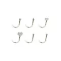 Multi-Pack Goldtone and Black Heart L-Bend Nose Rings 6 Pack - 20 Gauge at Spencer's